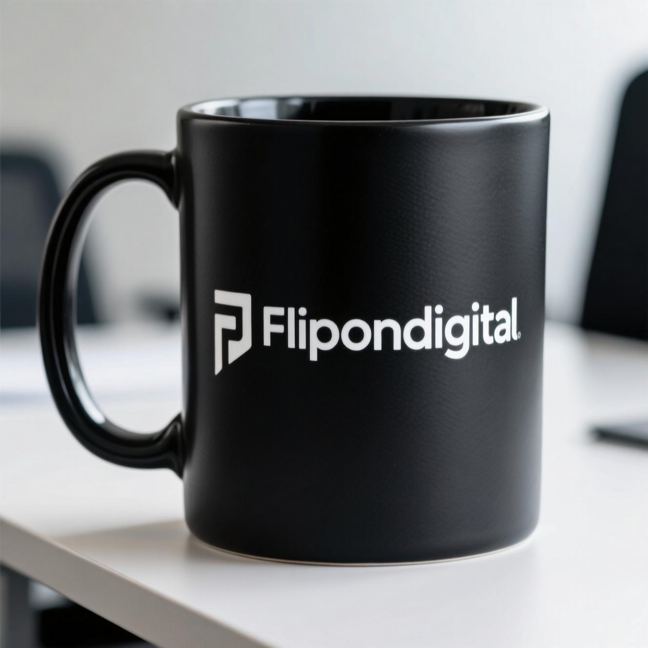 Flipondigital Black Mug
